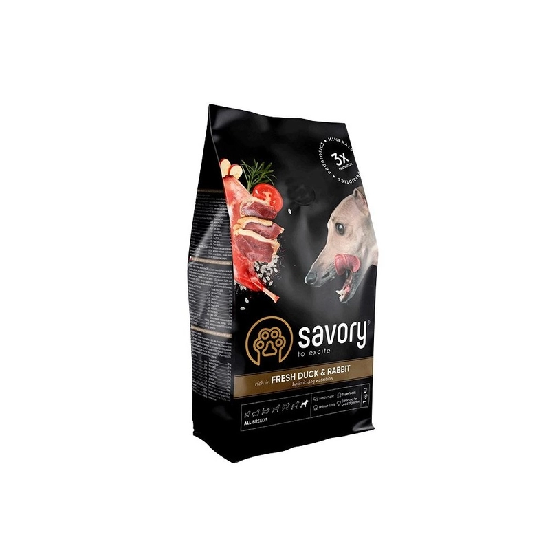 Savory ADULT Small Breed Duck & Rabbit сухий корм для собак 1 кг - з качкою та кроликом (4820232630167) 