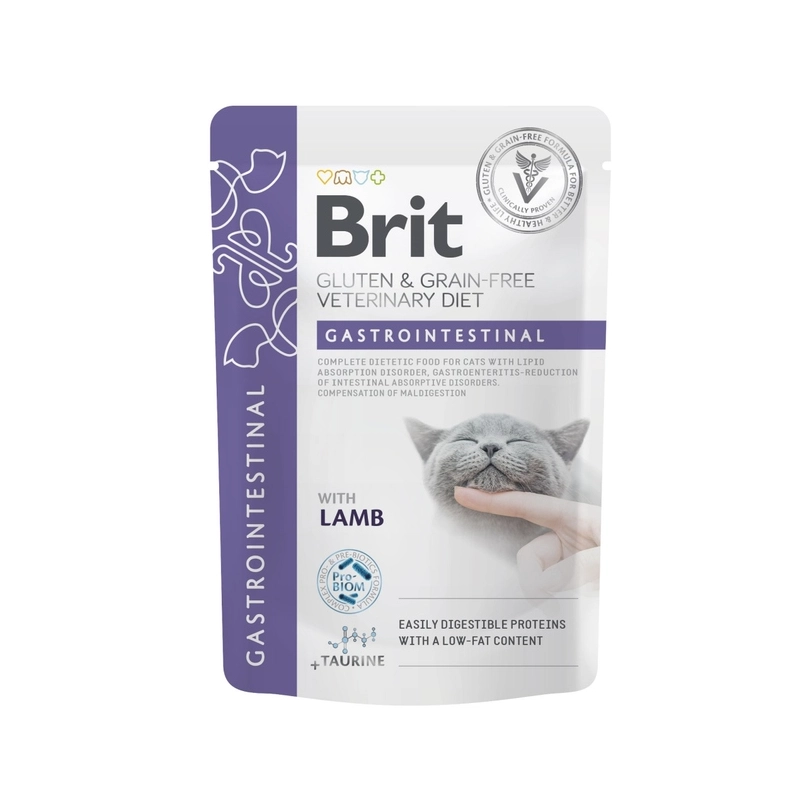 Brit VetDiet Gluten GF Gastrointestinal ВОЛОГИЙ КОРМ Холістік коти (з ягням) 85 г 