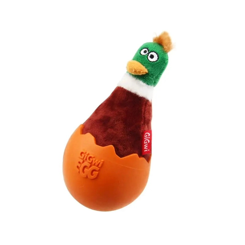 GiGwi EGG Wobble Fun Brown duck Яйце з качкою іграшка для собак (2007033029501)  - фото 2