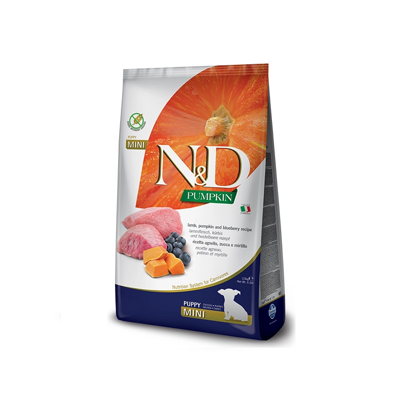 Farmina N&D Puppy MINI Grain-Free PUMPKIN Lamb сухий корм для цуценят дрібних порід 2.5 кг - з ягням (8010276033239) 