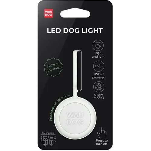 WAUDOG LED ліхтарик для собак і котів 3.7 см - у силіконовому чохлі (4823089368337)