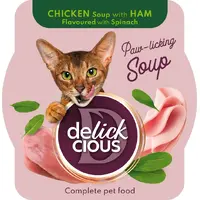 Delickcious Soup ЛАСОЩІ Premium коти (з куркою з шинкою та шпинатом) 80 г 