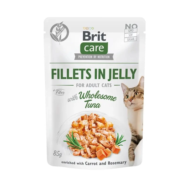 Brit Care Adult Fillets in Jelly ВОЛОГИЙ КОРМ Супер-преміум коти (з тунцем в желе) 85 г 