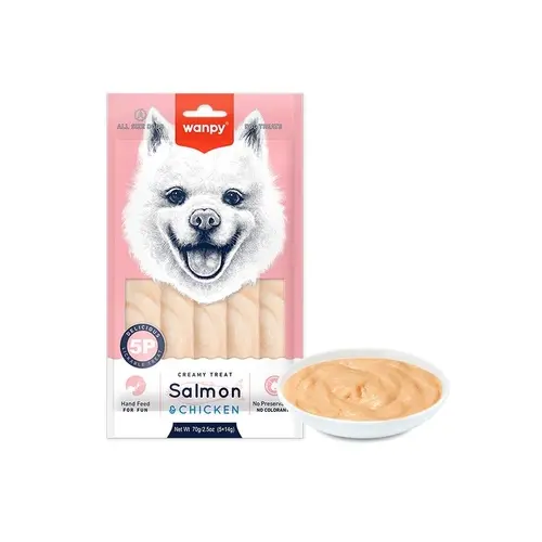 Wanpy Creamy Treats Salmon&Chicken ЛАСОЩІ Premium собаки (рідкі стіки) 70 г