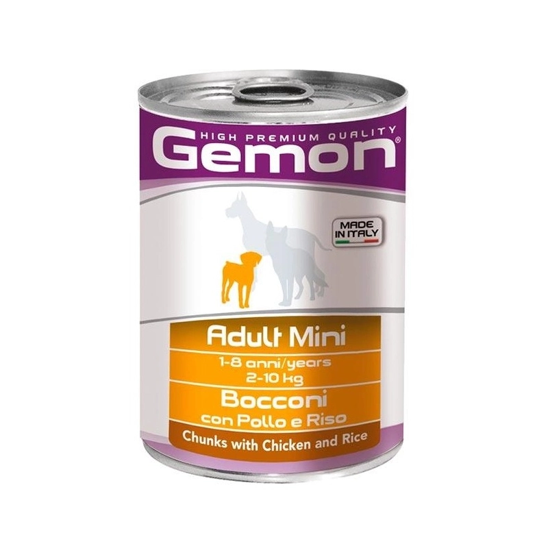 Gemon Dog Wet Mini Adult влажный корм для собак мелких пород 415 г - с курицей и рисом (8009470387873) 