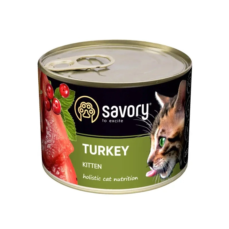 Savory Kitten Gourmand Turkey вологий корм для кошенят 200 г - з індичкою (4820232630686) 