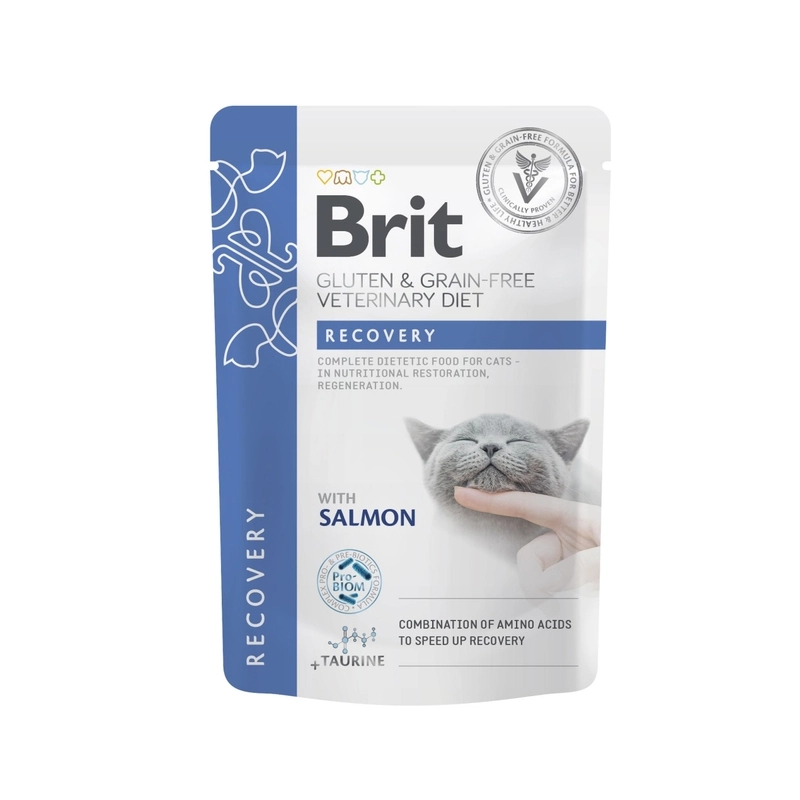 Brit VetDiet Gluten GF Recovery ВОЛОГИЙ КОРМ Холістік коти (з лососем) 85 г 