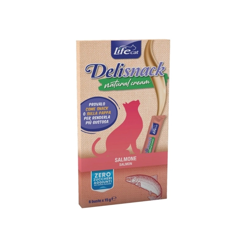 Lifecat Delisnack Natural Cream ЛАСОЩІ Супер-преміум коти (з лососем) 15 г 