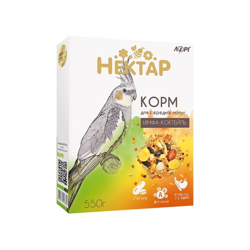 Лорі Нектар-Німфа коктейль корм для середніх папуг 500 г (4820177257375) 