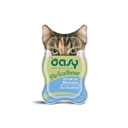 Oasy Cat вологий корм для котів 85 г - з тріскою (8053017342306)