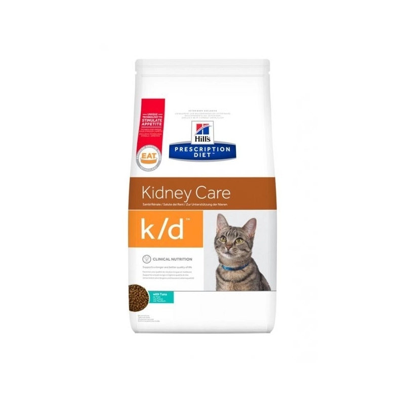 Hill's Prescription Diet k/d Feline сухой корм для кошек для лечения заболеваний почек 400 г - с тунцом (052742018553) 