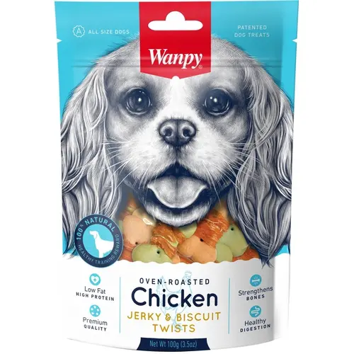Wanpy CHICKEN JERKY & BISCUIT ЛАСОЩІ Premium собаки (печиво) 100 г