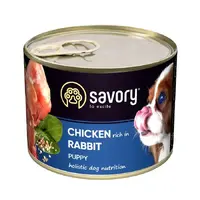Savory Gourmand Adult Rabbit влажный полнорационный корм для щенков всех пород 200 г - с кроликом (4820232630570) 