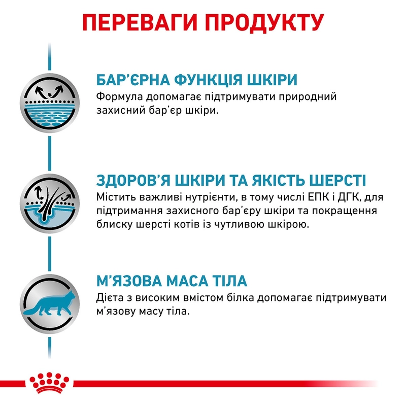 Royal Canin Skin&Coat сухий корм для стерилізованих котів при дерматозах та випадінні шерсті 400 г  (3182550939133)  - фото 2