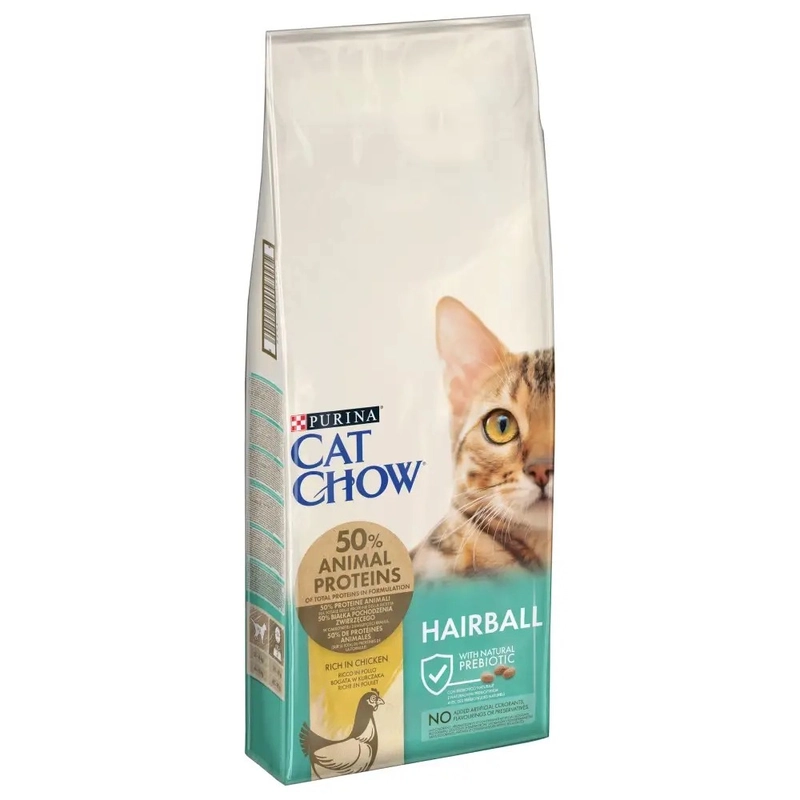 Cat Chow Hairball сухой корм для кошек для вывода шерсти 15 кг - с курицей (5997204514523) 