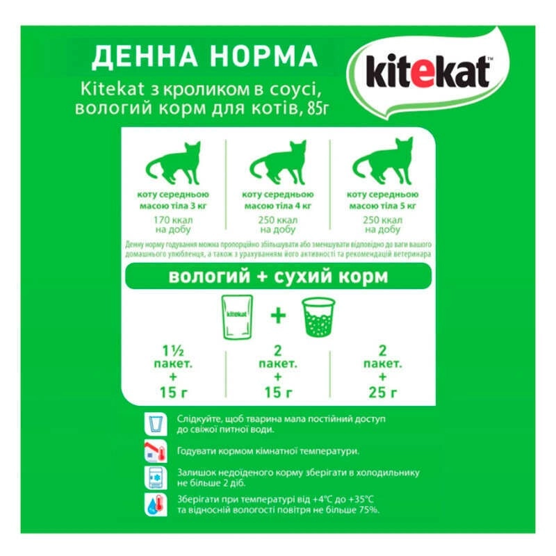 Kitekat ВОЛОГИЙ КОРМ Економ коти (з кроликом) 85 г  - фото 2