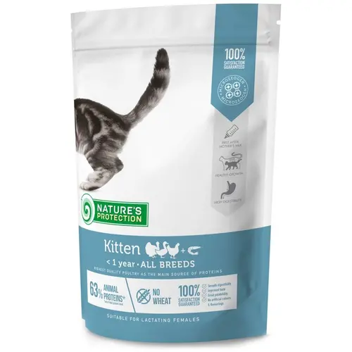 Nature's Protection Kitten All breeds СУХИЙ КОРМ Premium кошенята (з м'ясом домашнього птаха) 400 г