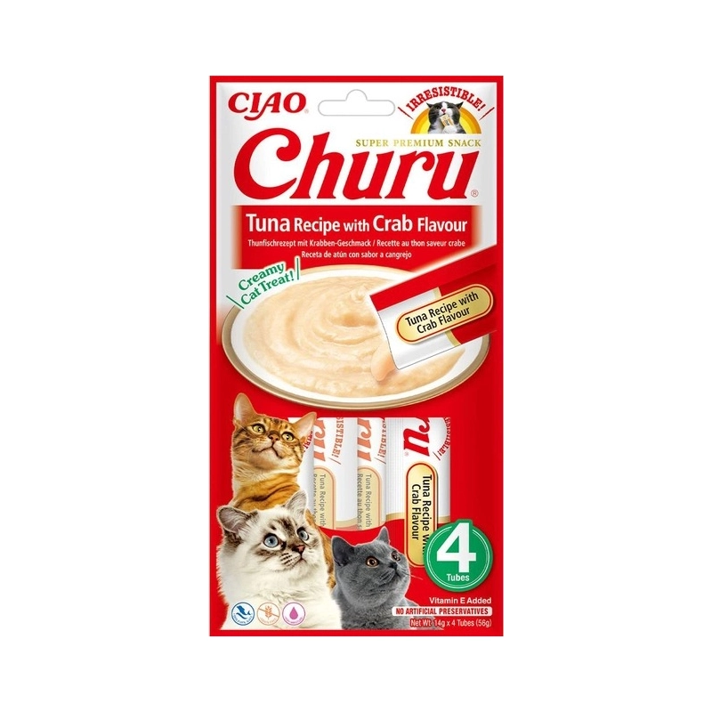 Inaba Ciao Churu ЛАСОЩІ Холістік коти (з тунцем та крабом) 14 г 