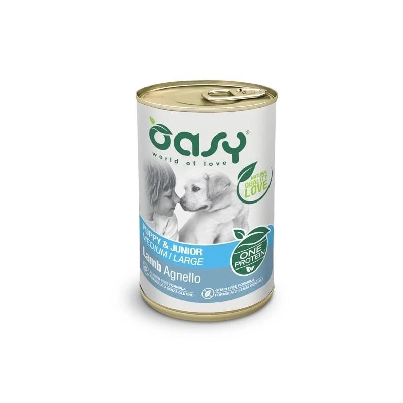 Oasy OP P & JUN M/L L. Agnello ВОЛ. КОРМ С-п. цуц. сер. та вел. порід (з ягням) 400 г 