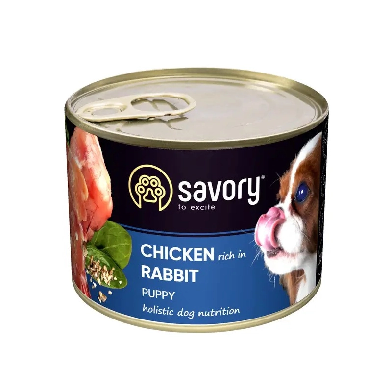 Savory Gourmand Adult Rabbit влажный полнорационный корм для щенков всех пород 200 г - с кроликом (4820232630570) 