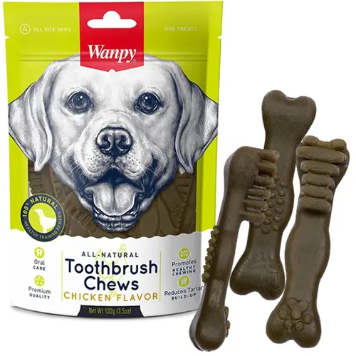 Wanpy Toothbrush Chews Chicken лакомство для собак 100 г - с курицей (6927749869016)