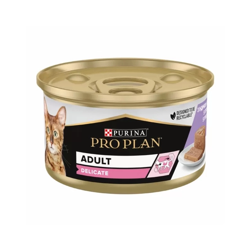 Purina Pro Plan Delicate влажный корм для кошек с чувствительным пищеварением 85 г - с индейкой (8445290173317) 