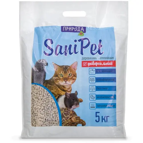 Sani Pet Природа наповнювач для котячого туалету 5 кг - деревинний (4820157404157)