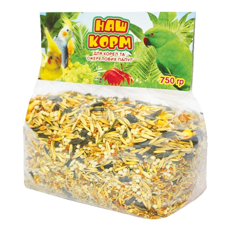Наш корм корм для корел та ожерелових папуг 750 г (4823094313995) 