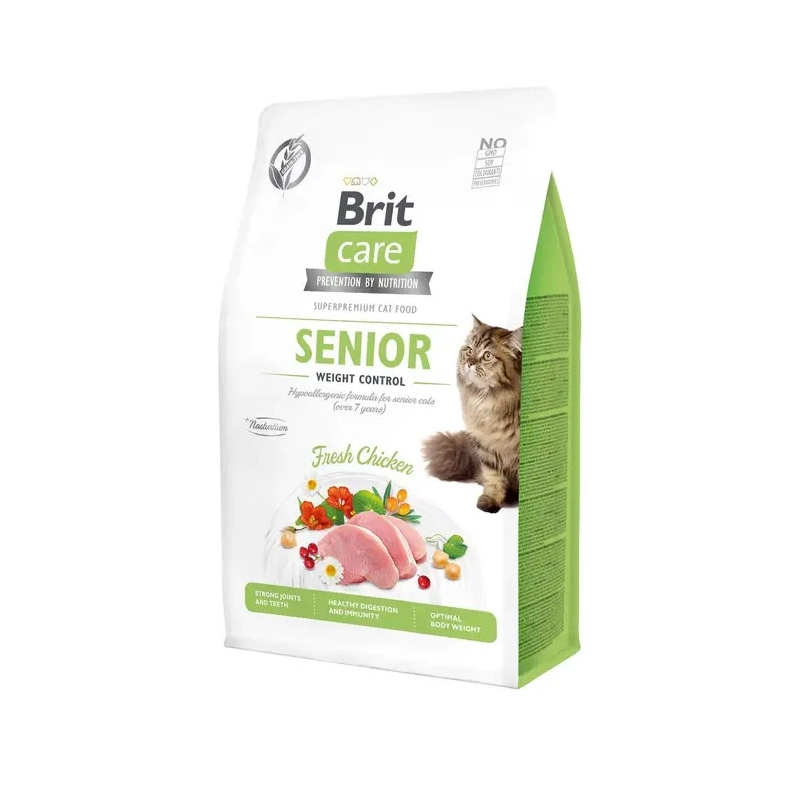 Brit Care GF Senior Weight Control СУХИЙ КОРМ Супер-преміум коти (з надмірною вагою) 400 г 