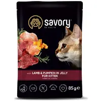 Savory Kitten 3+1 влажный корм для кошек 85 г - с бараниной и тыквой в желе (2700000032824)  - фото 4