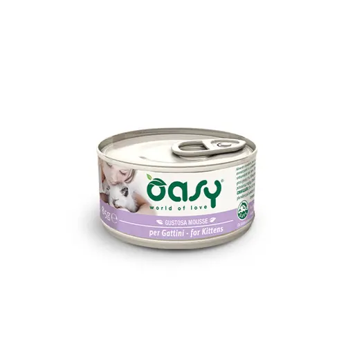 Oasy Cat Kitten вологий корм для кошенят 85 г - з дегідрованими протеїнами м'яса (8053017342771)