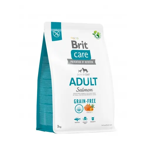 Brit Care Grain-Free Skin & Coat ADULT Small & Medium Breed Salmon сухий корм для собак беззерновий 3 кг - лосось (8595602558841)