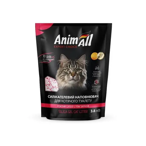 AnimAll Рожевий сапфір наповнювач для котячого туалету 3.8 л - силікагелевий (4820224501833)