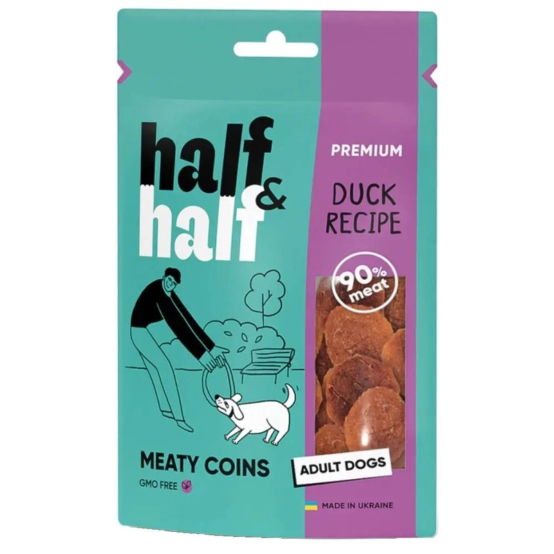 Half&Half Meaty Coins Adult ЛАСОЩІ Premium собаки (з качкою) 100 г 