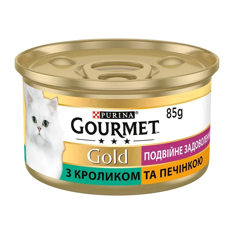 Gourmet Gold влажный корм для кошек 85 г - с кроликом и печенью (7613031381081) 