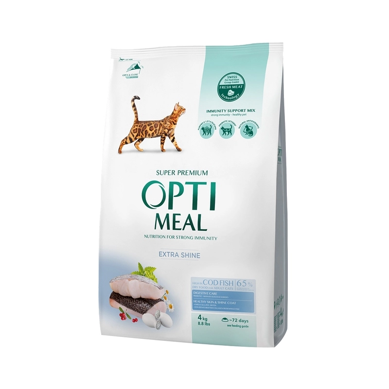 Optimeal сухий корм для котів 4 кг - з тріскою (4820215364454) 