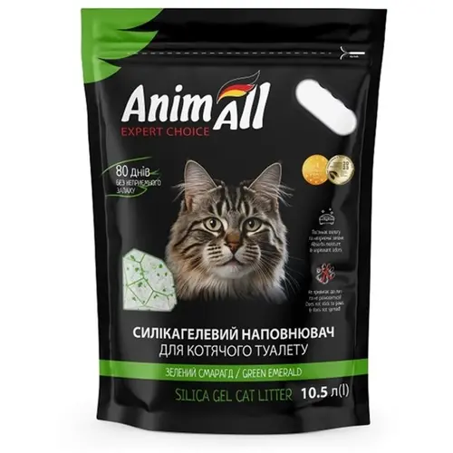 AnimAll Зелений Смарагд наповнювач для котячого туалету 10 л + 0.5 л - силікагелевий (4820224501802)