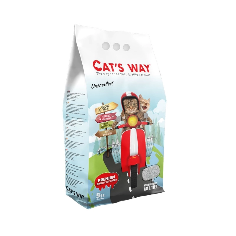 CAT'S WAY наповнювач для котячого туалету 5 л - бентонітовий, без аромату (8682162004564) 