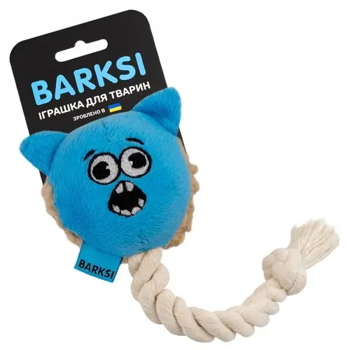 Barksi Кіт іграшка для собак 8х7 см - з мотузками та пищалкою (2007033067046)