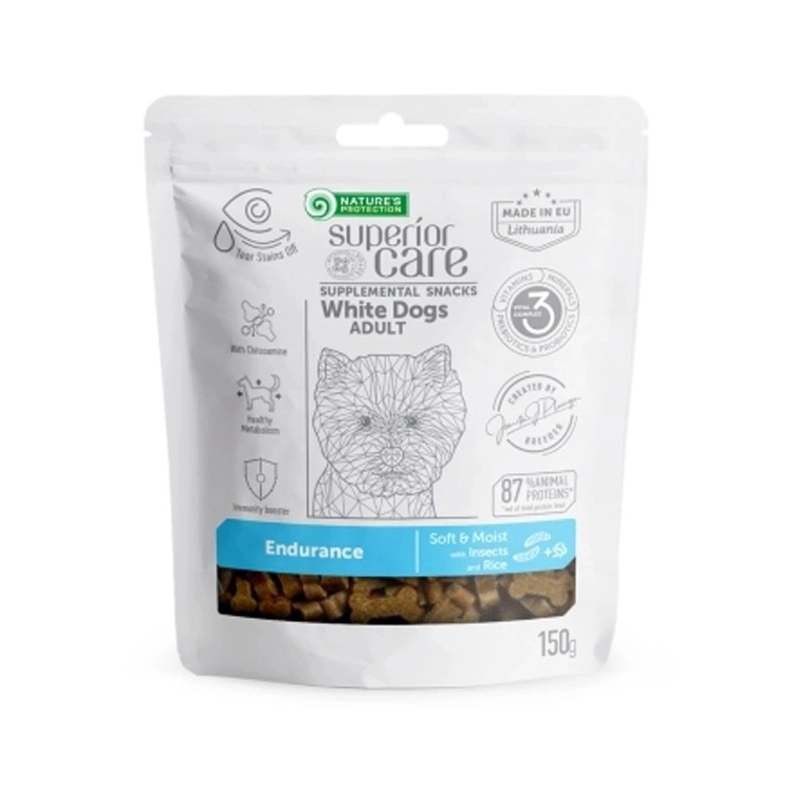 Natures Protection Superior Care White Dogs Endurance ADULT Insect with Rice ЛАСОЩІ Холістік собаки (з комахами та рисом) 150 г 