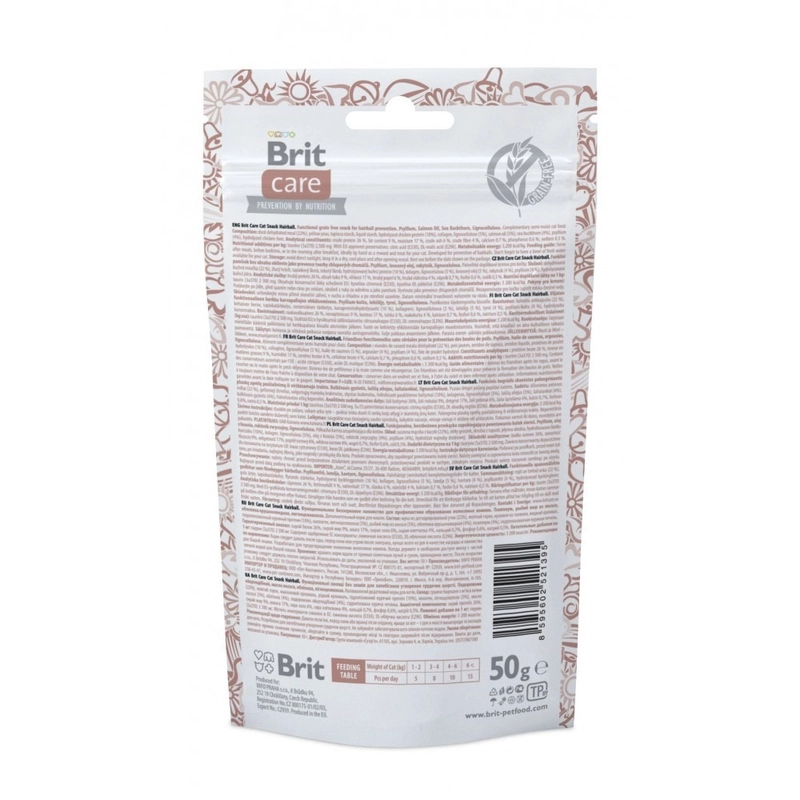 Brit Care Hairball Functional Snack ЛАСОЩІ Супер-преміум коти (з качкою) 50 г  - фото 2