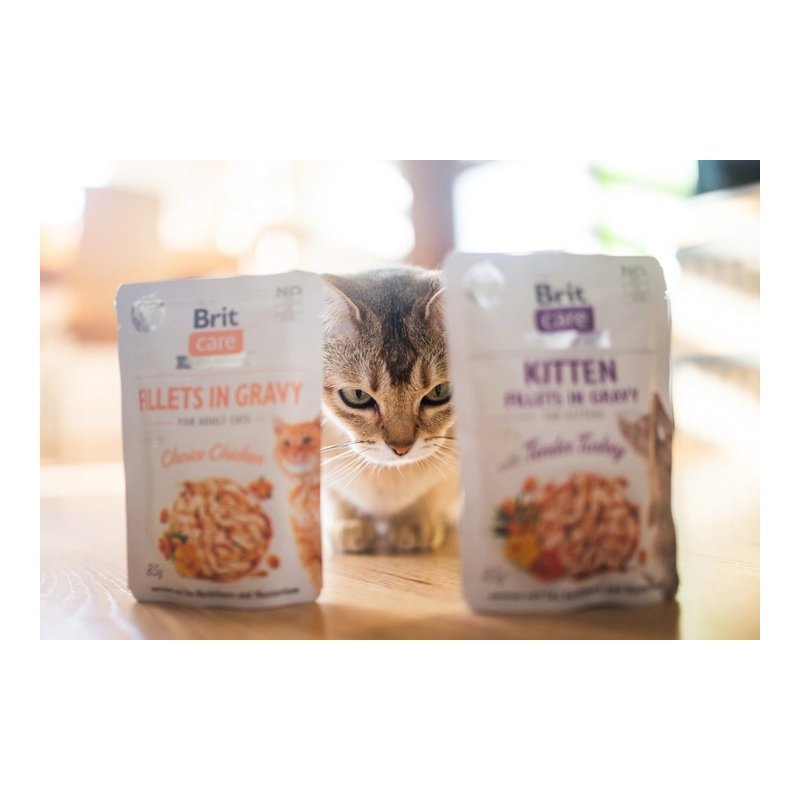 Brit Care Kitten Fillets in Gravy ВОЛОГИЙ КОРМ Супер-преміум кошенята (з індичкою) 85 г  - фото 2