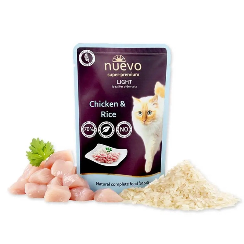 Nuevo Light ВОЛОГИЙ КОРМ Premium коти (з куркою та рисом) 85 г 