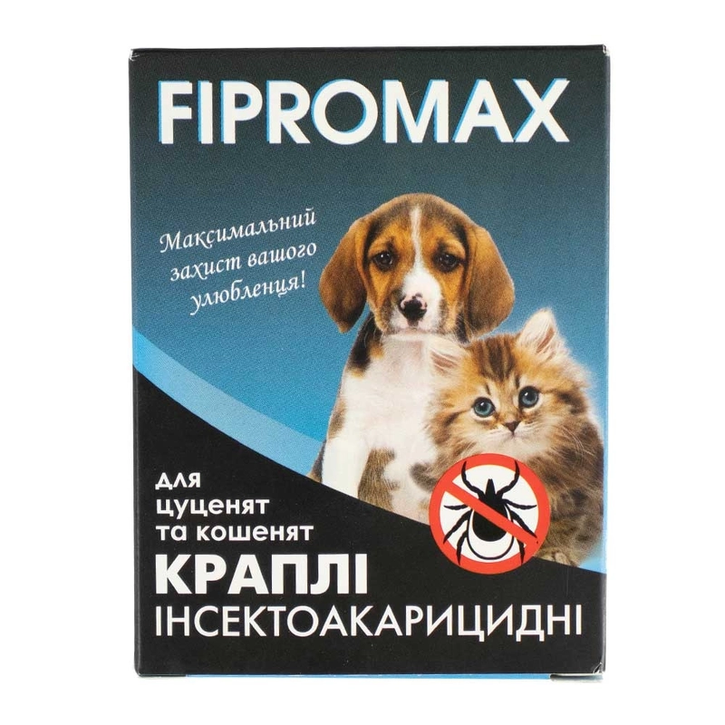 FIPROMAX краплі для кошенят та цуценят - від бліх і кліщів, 1.5-4 кг (4820237150011) 