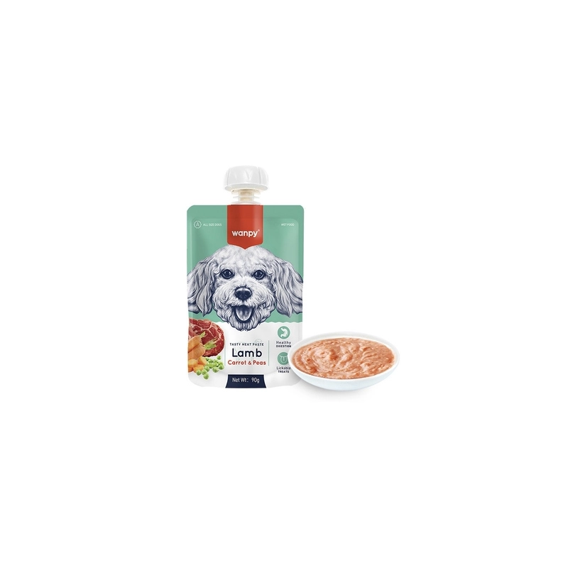 Wanpy CREAMY LAMB & CARROT & PEA РІДКИЙ КОРМ Premium собаки (крем-пюре) 90 г 