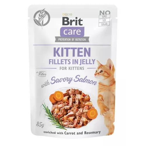 Brit Care Kitten Fillets in Jelly ВОЛОГИЙ КОРМ Супер-преміум кошенята (з лососем) 85 г