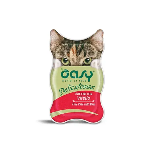 Oasy Cat вологий корм для котів 85 г - з телятиною (8053017342245)