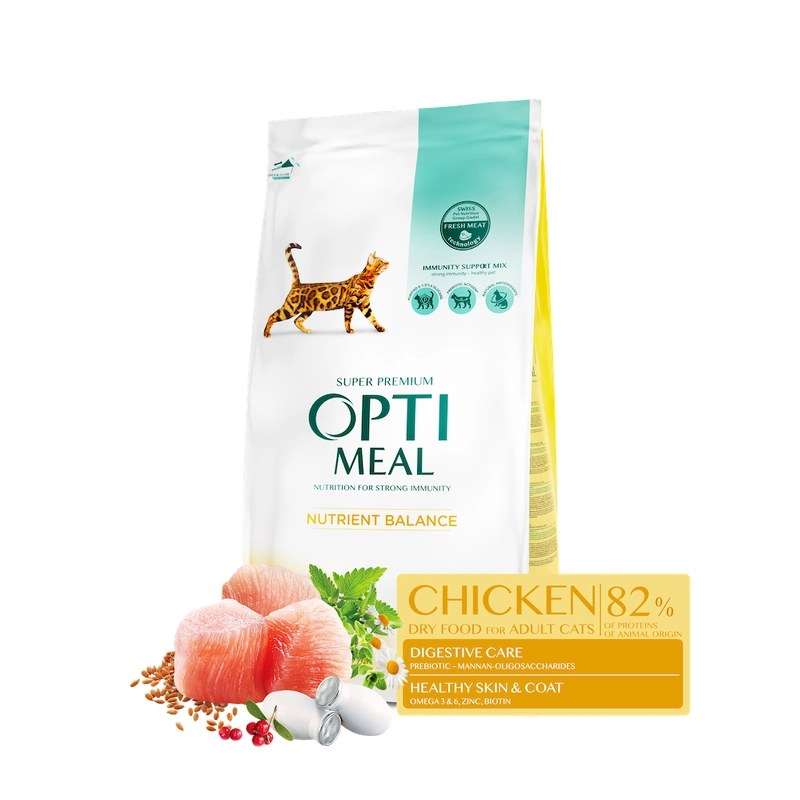 Optimeal Nutrient Balance СУХИЙ КОРМ Супер-преміум коти (з куркою) 700 г  - фото 4