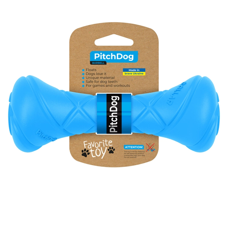 PitchDog ігрова гантель для собак 19х7 см - для апортировки, блакитна (4823089334233) 