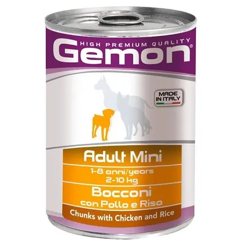 Gemon Dog Wet Mini Adult влажный корм для собак мелких пород 415 г - с курицей и рисом (8009470387873)